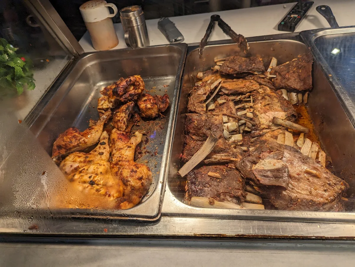Lamb Racks and Portugese Chicken with a Choice of Spicy Hot Sauce or BBQ Sauce, Angry Chicken BHAITAK