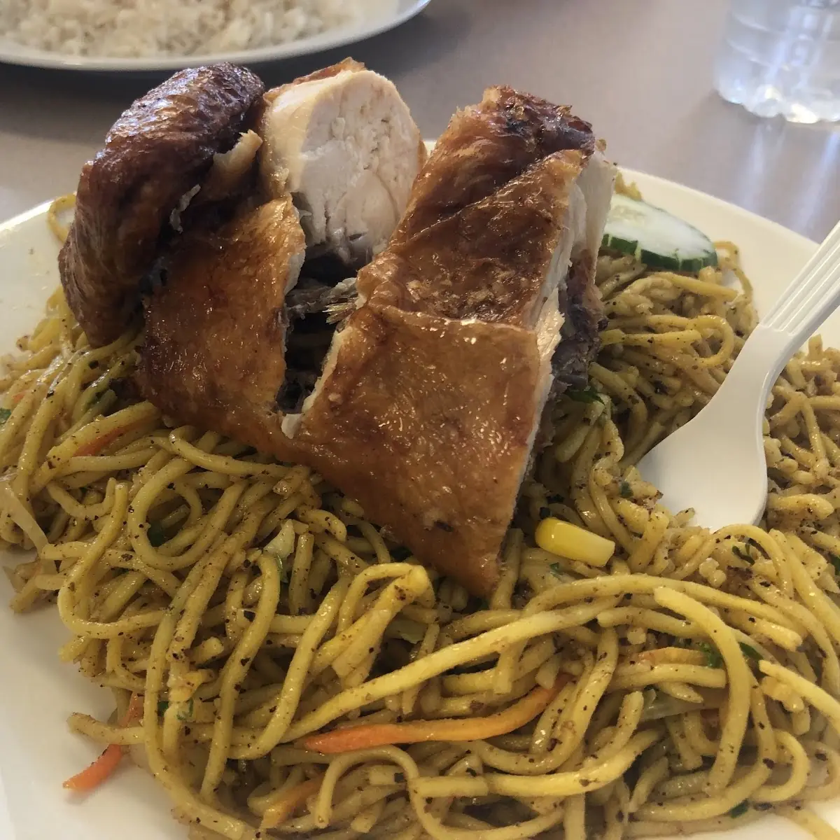 Chowmein-Served with Pot Roast Chicken
