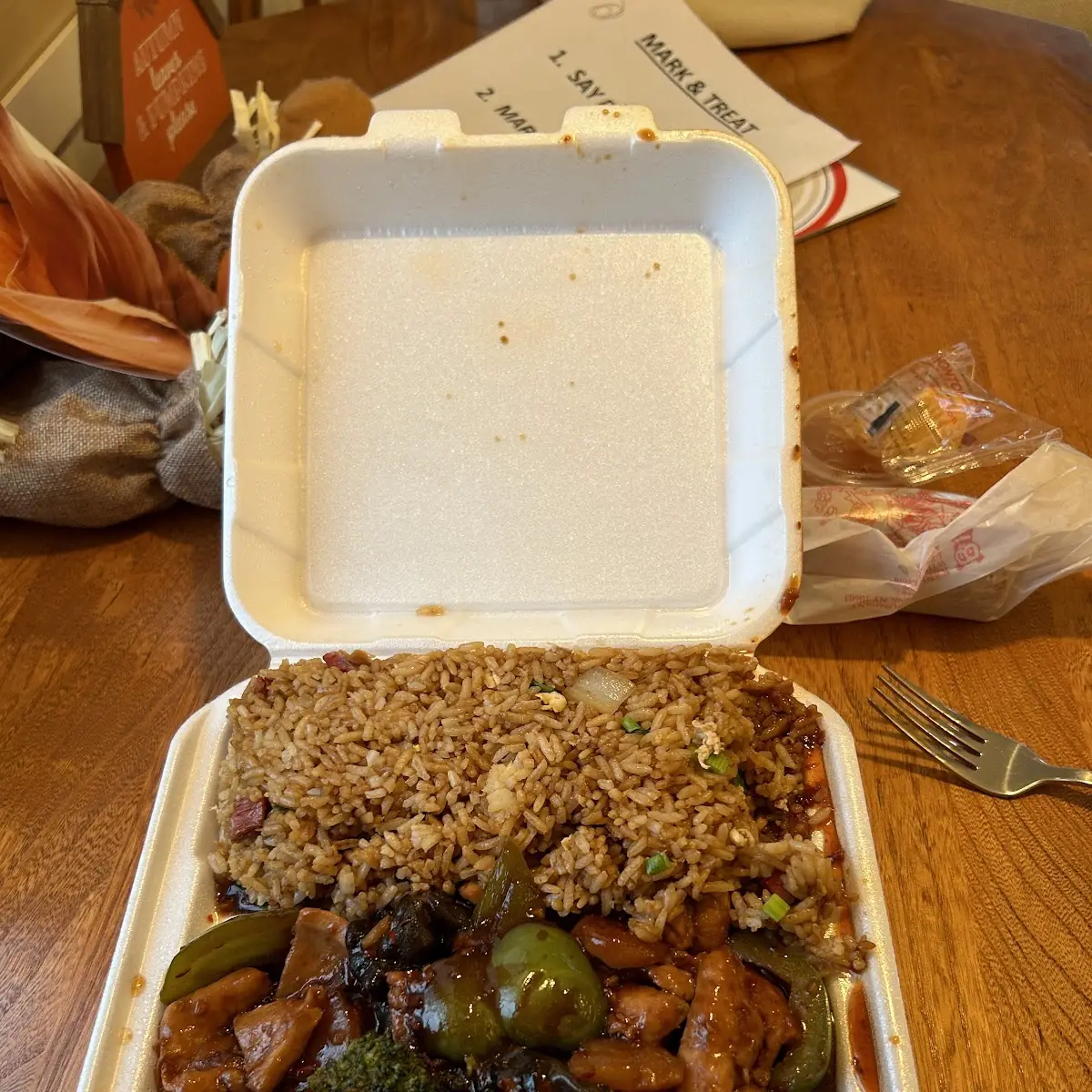 No.36 Chicken lo mein. Spring roll   fried rice