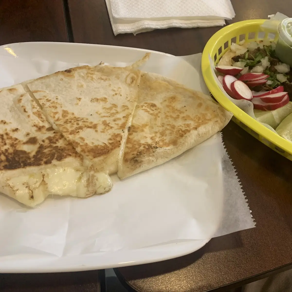 Cheese Quesadilla & Carne Asada Taco