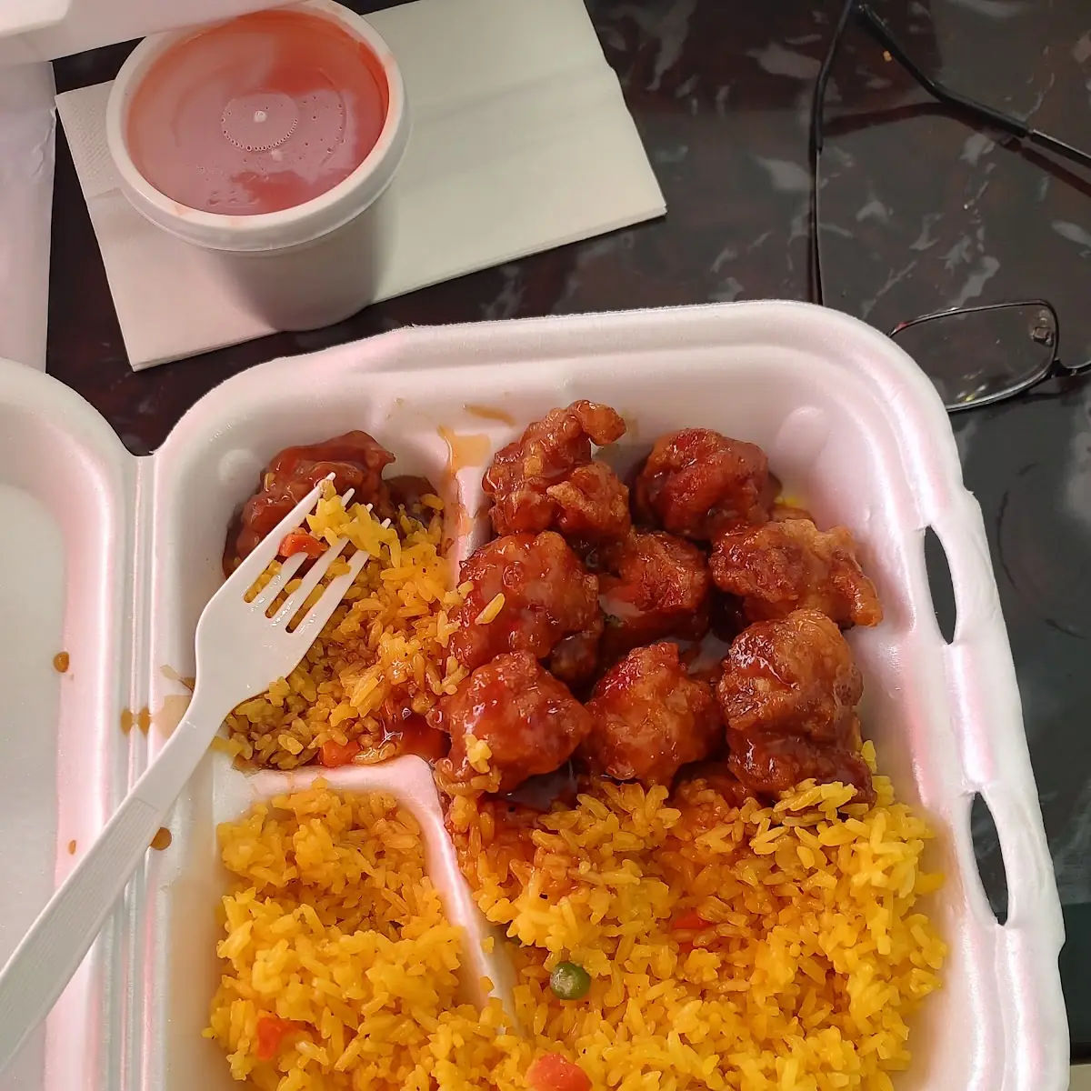 General TSO's Chicken with Added Mixed Vegetables