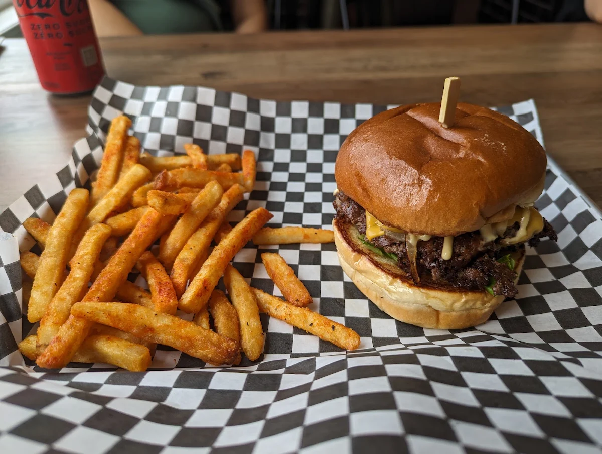 Double Smash Burger and Fries