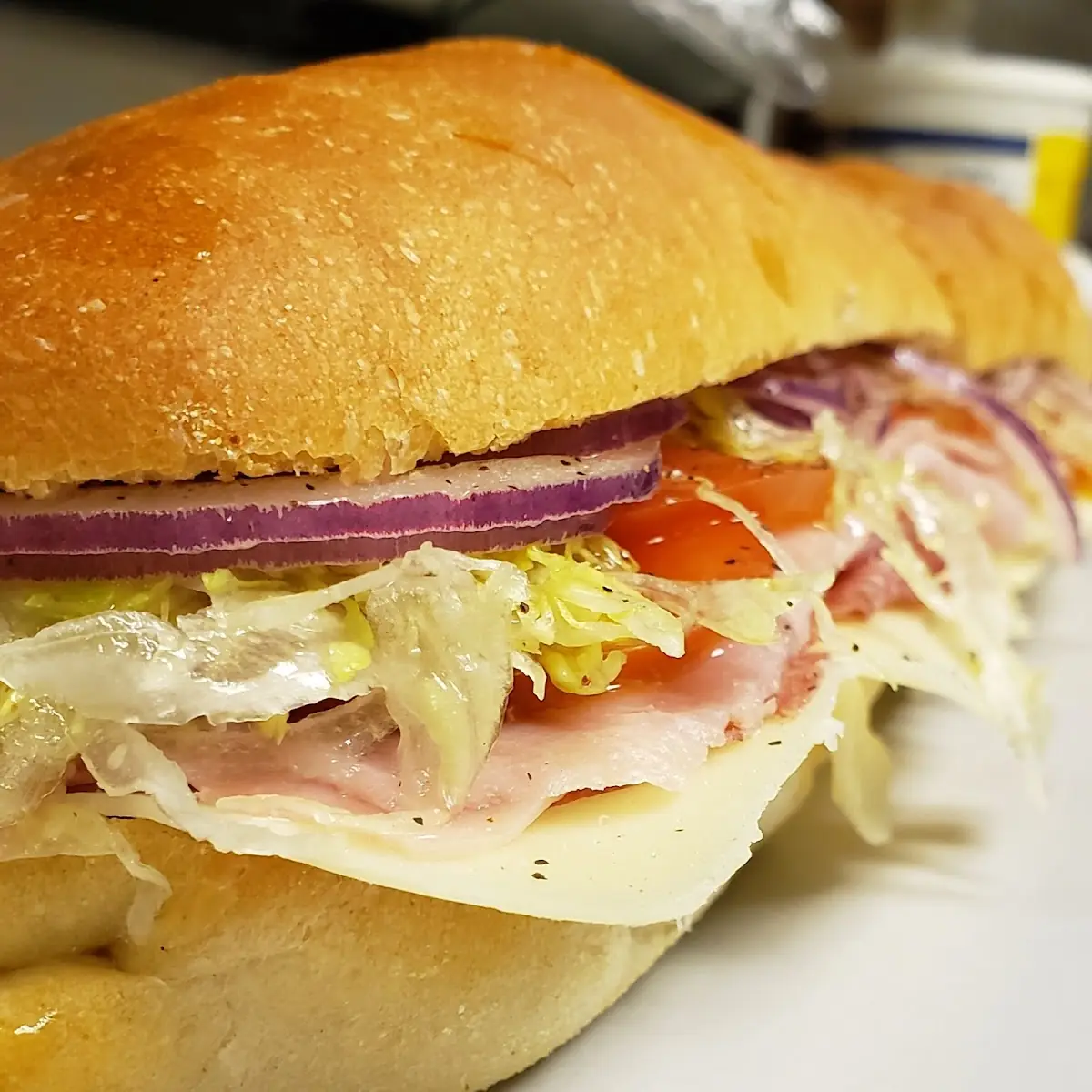 Whole Turkey and Cheese Sub w the Works