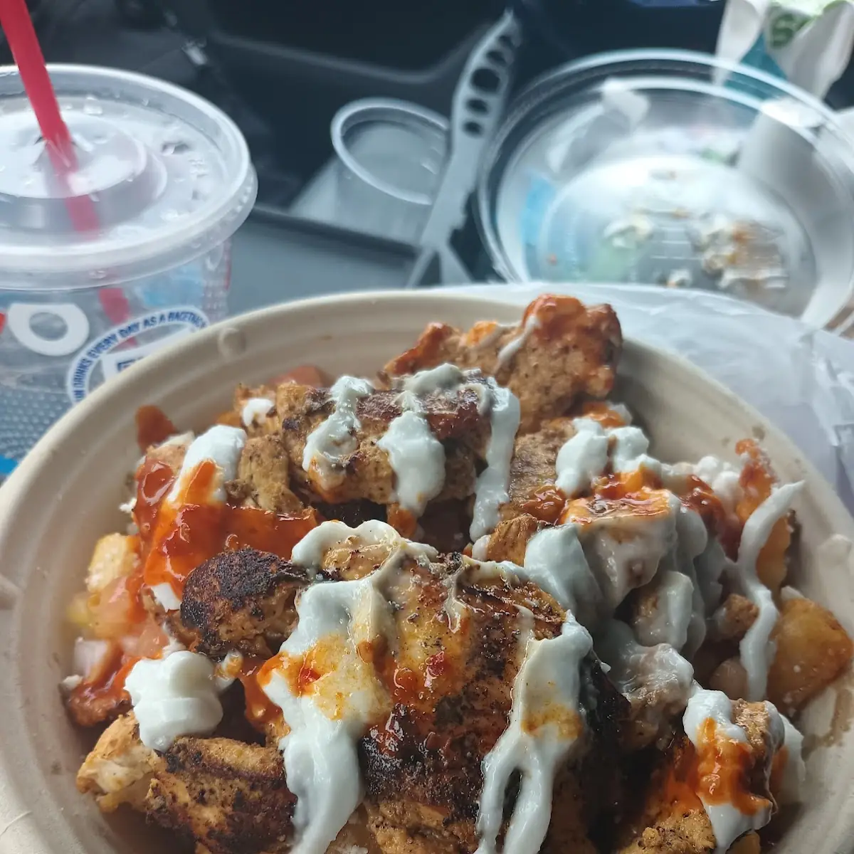 Greek Fries with Shawarma Chicken