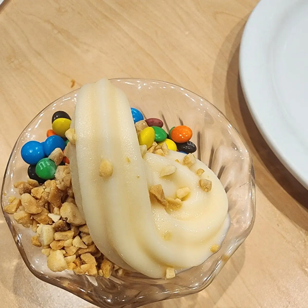 Vanilla Ice Cream with M&M Candy