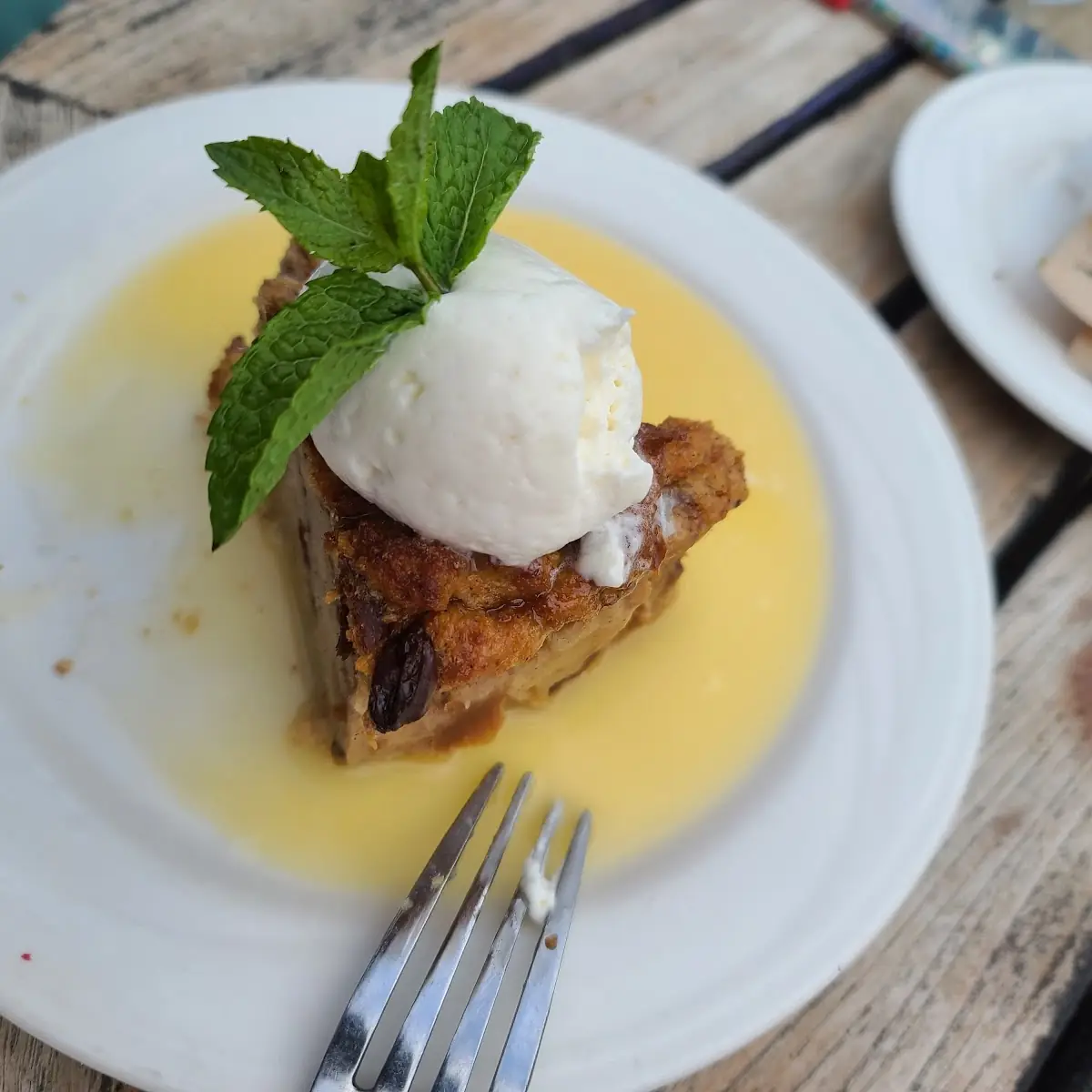 Bread Pudding with Bourbon Sauce and Whipped Cream