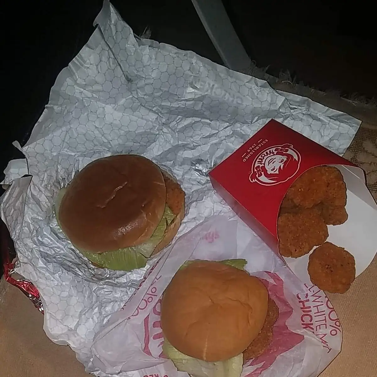 Spicey Chicken Sandwich and Chili Beans