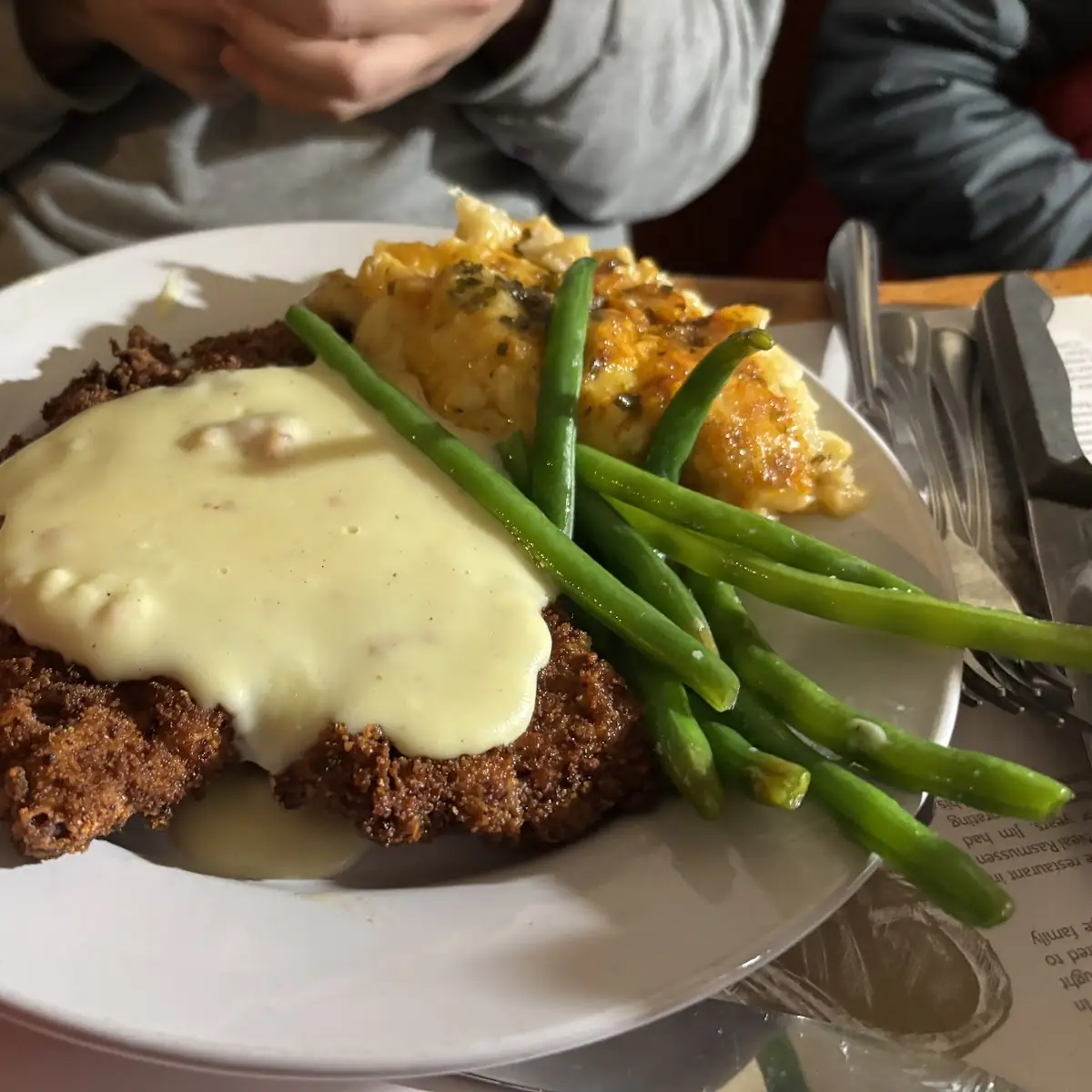 Country Fried Steak with Au Gratin Potatoes