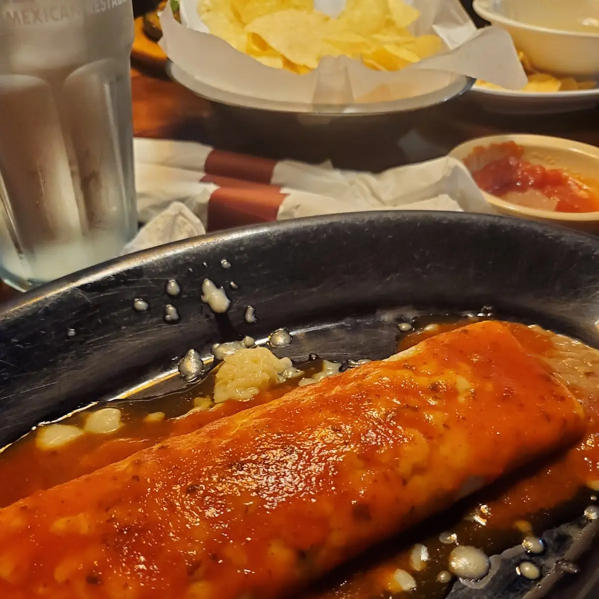 Bean Burrito with Red Sauce