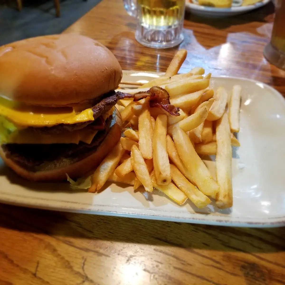 Double Bacon Cheeseburger and Fries