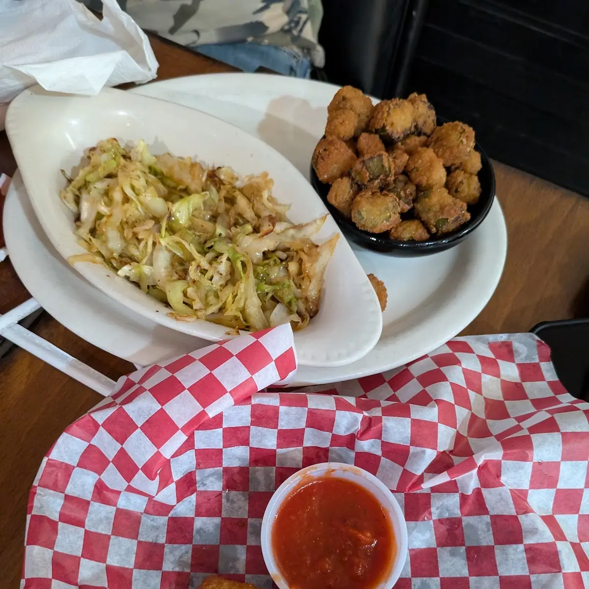 Mozzarella Stick Cabbage Fried Okra