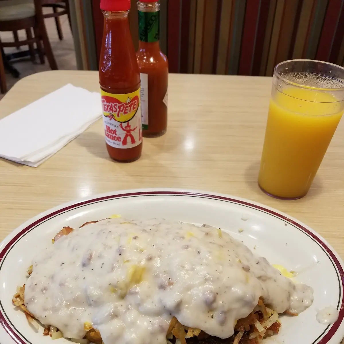 Bacon Sausage & Sausage Gravy Stuffed Hashbrowns