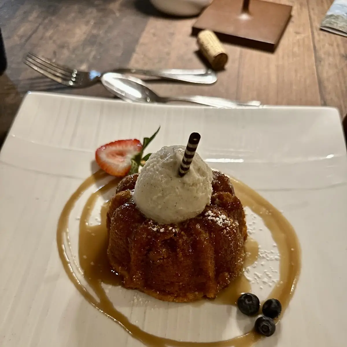 Warm Butterscotch Cake Salted Caramel Gelato