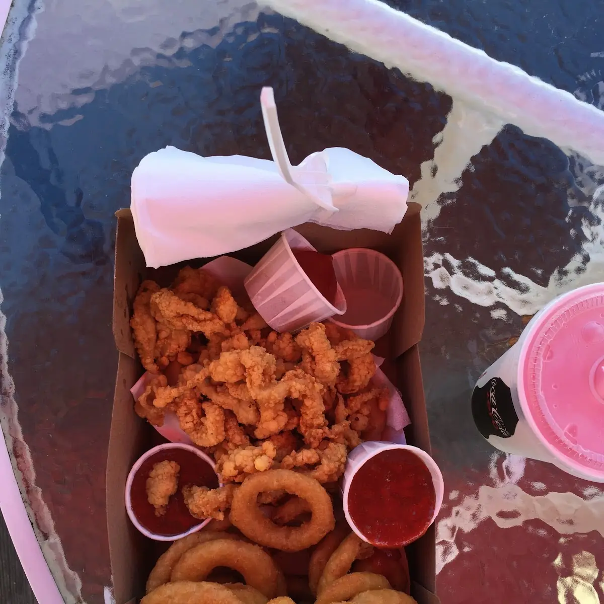 Fried Clams and Onion Rings