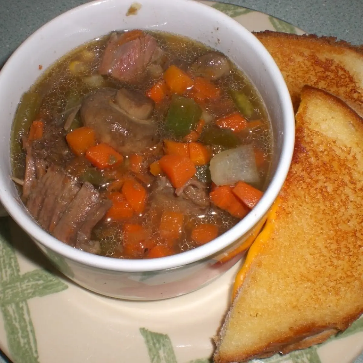 Vegetable Soup & Grilled Cheese Sandwich