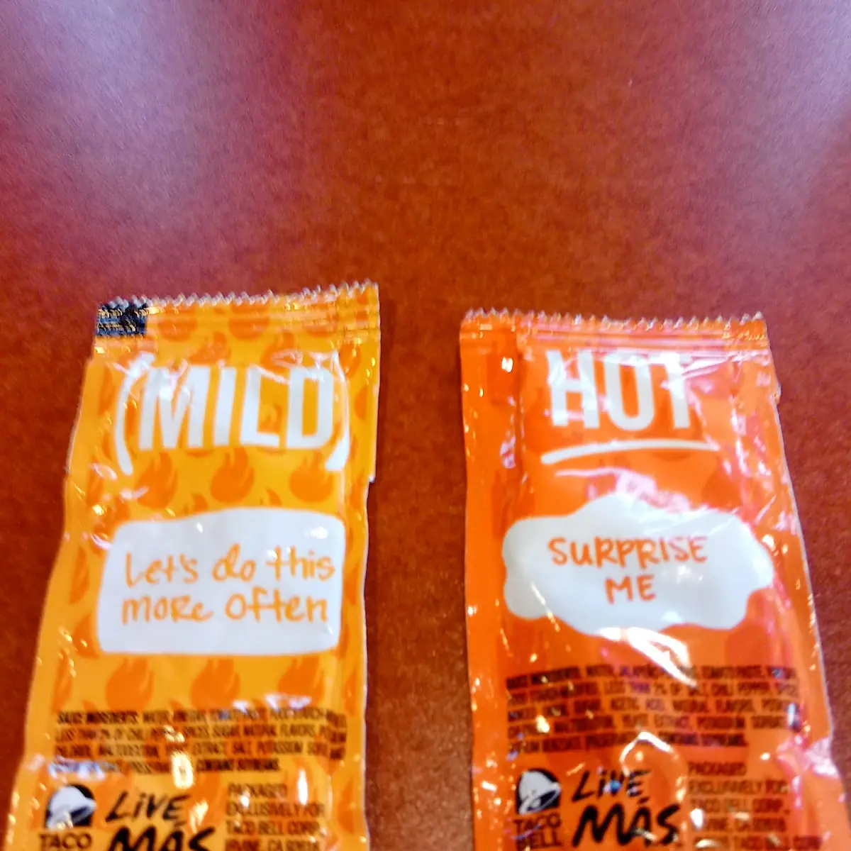 Using Taco Sauce Packets to Talk to My Friends Lol