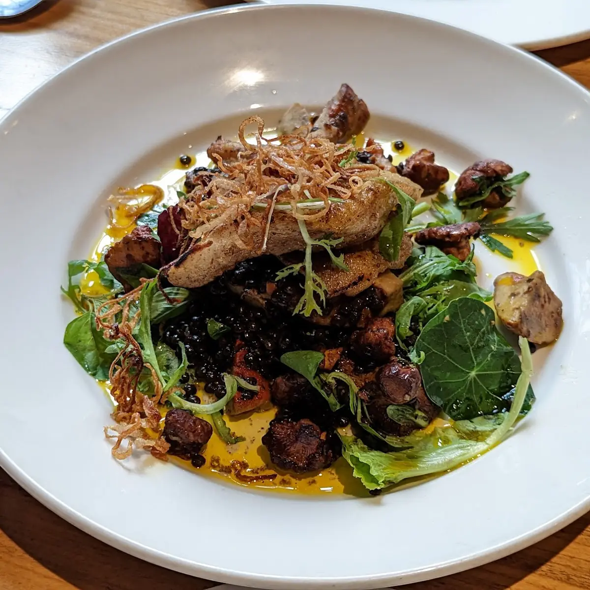 Halibut Cheeks & Black Lentil Salad