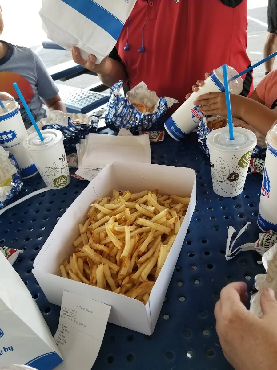 Family Sized Fries and an Order of Onion Rings