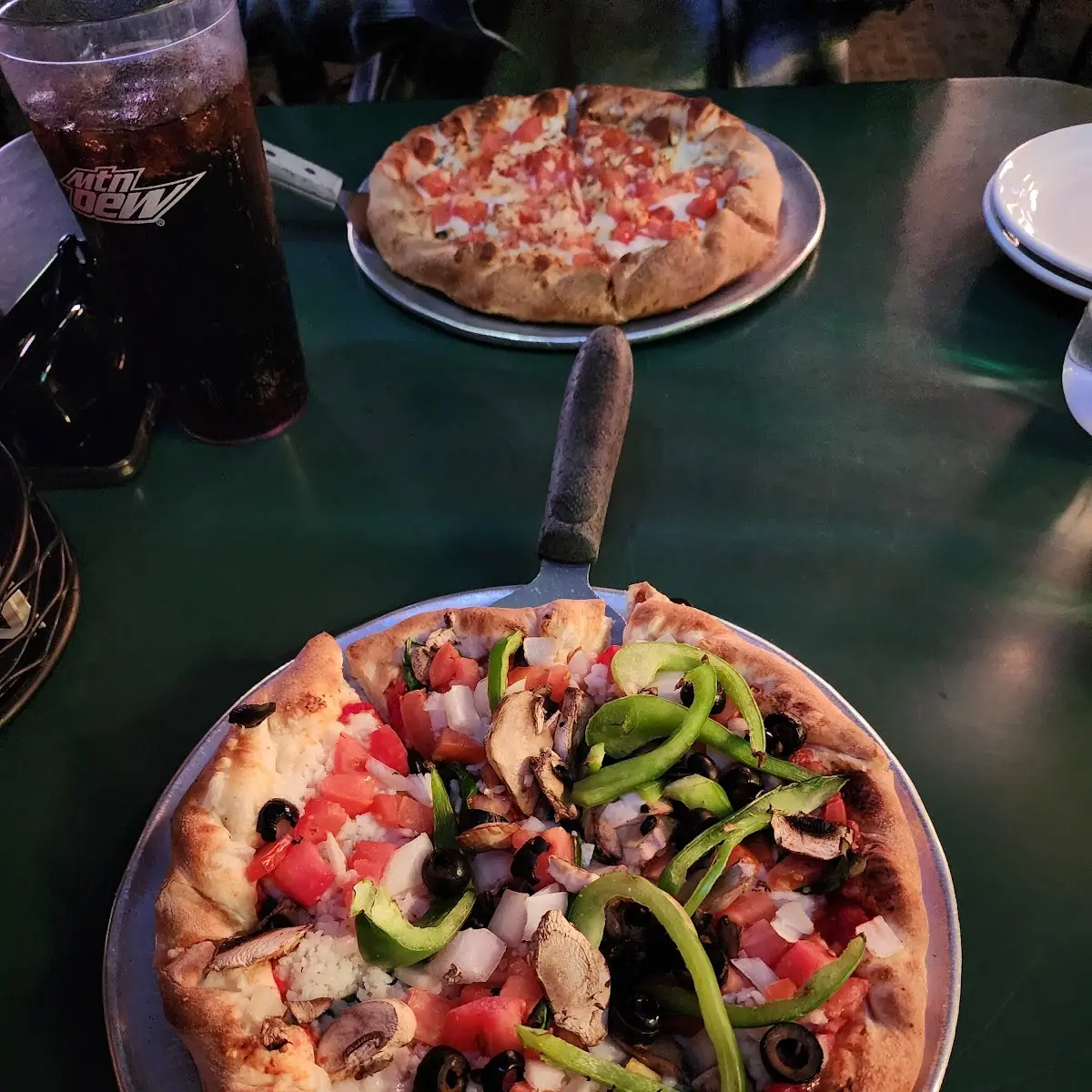 Pepperoni Olive and Pepper Pizza