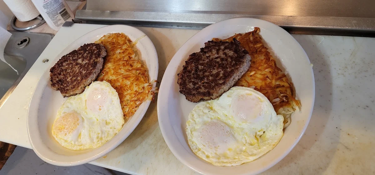 Sausage Patty Eggs Hashbrowns