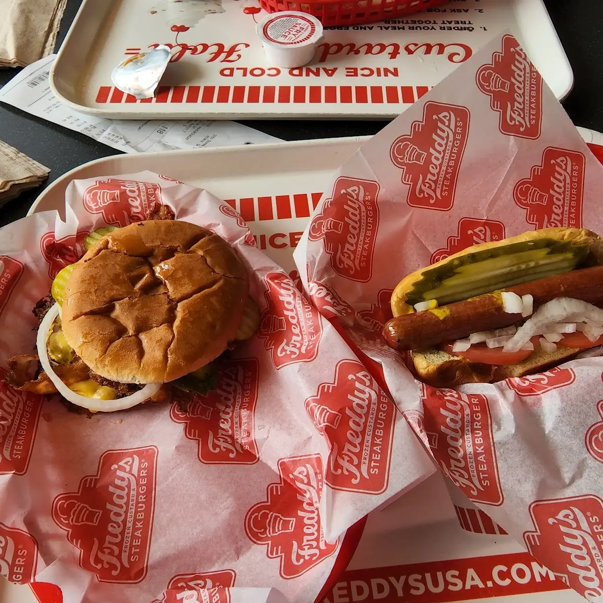 Double Bacon Cheeseburger & Chicago Dog