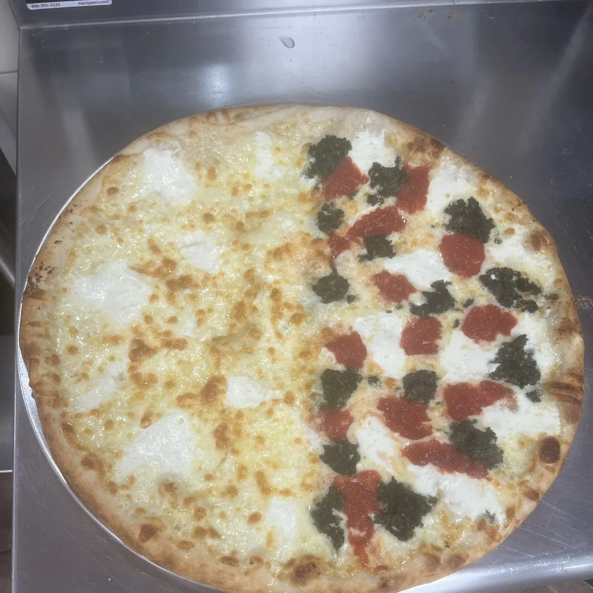 Half White Pizza Margherita Pizza