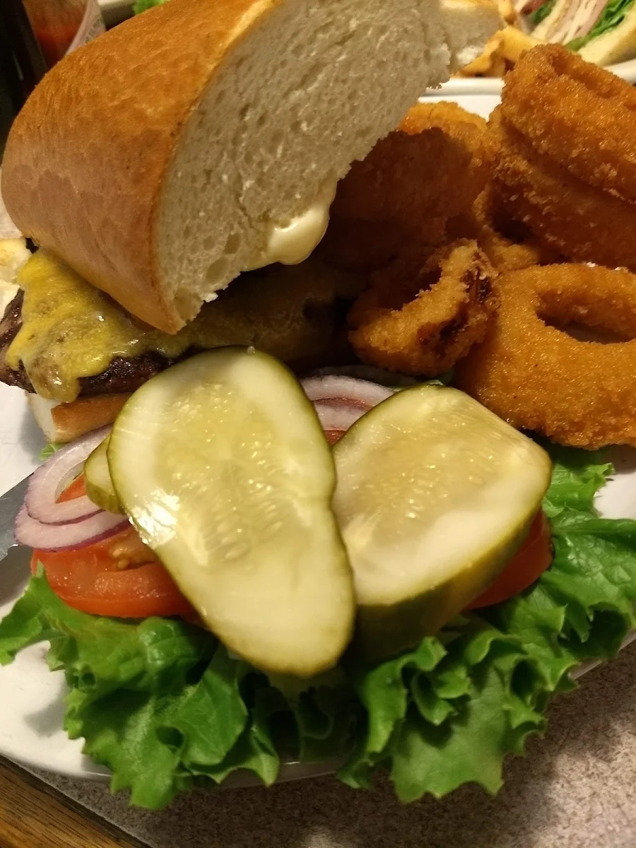 Bacon Cheeseburger with Onion Rings