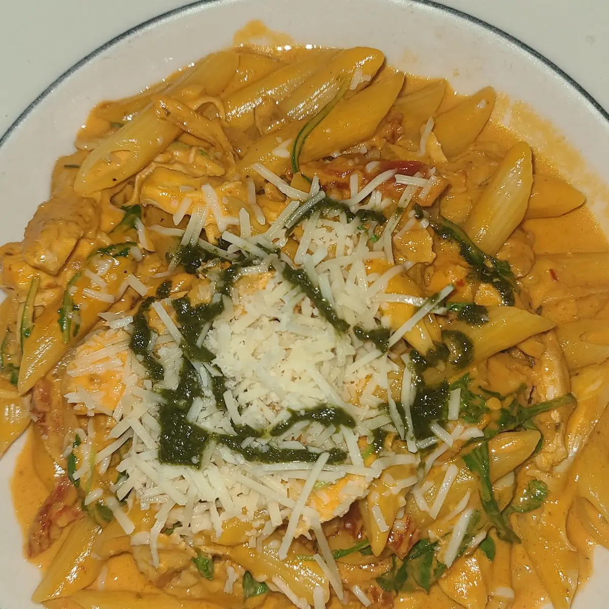 Shrimp and Chicken Pasta Carbonara