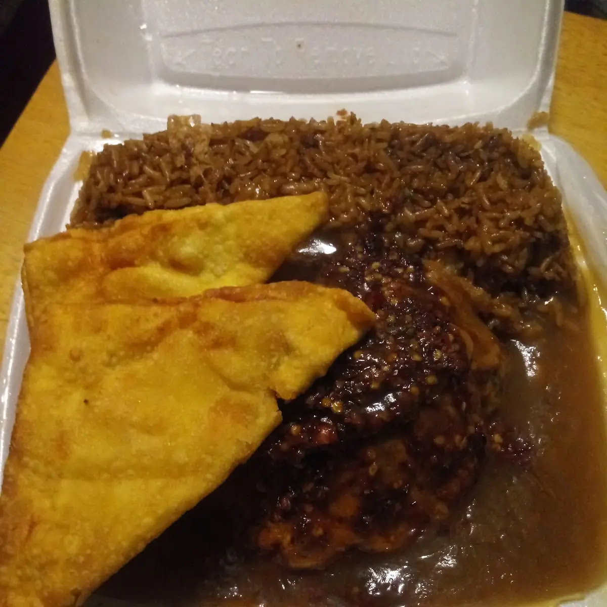 Vegetable Egg Foo Young w Crab Rangoon