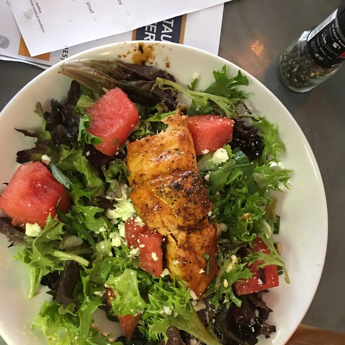 Grilled Salmon on Salad