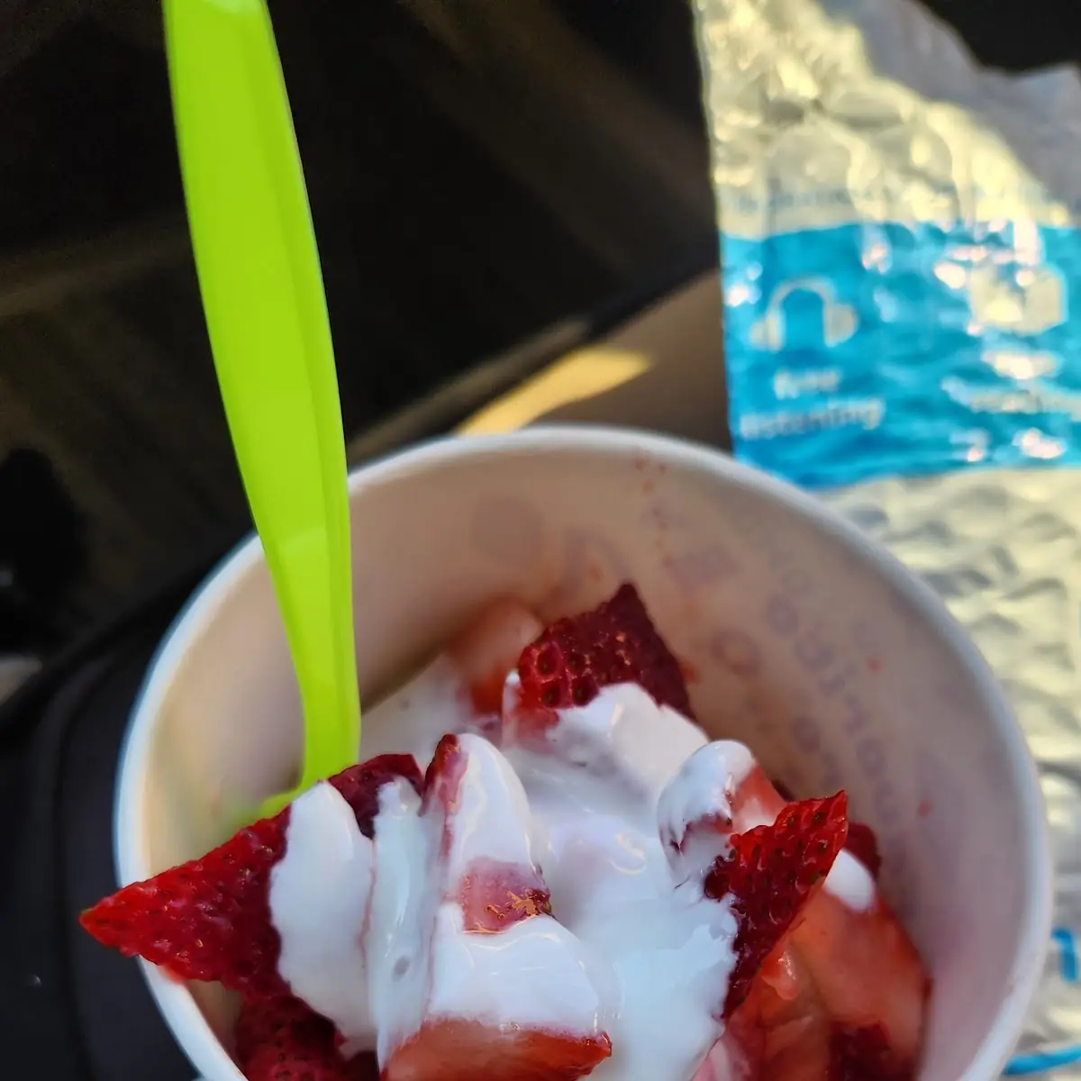 Strawberry Yogurt with Strawberries and Fluff