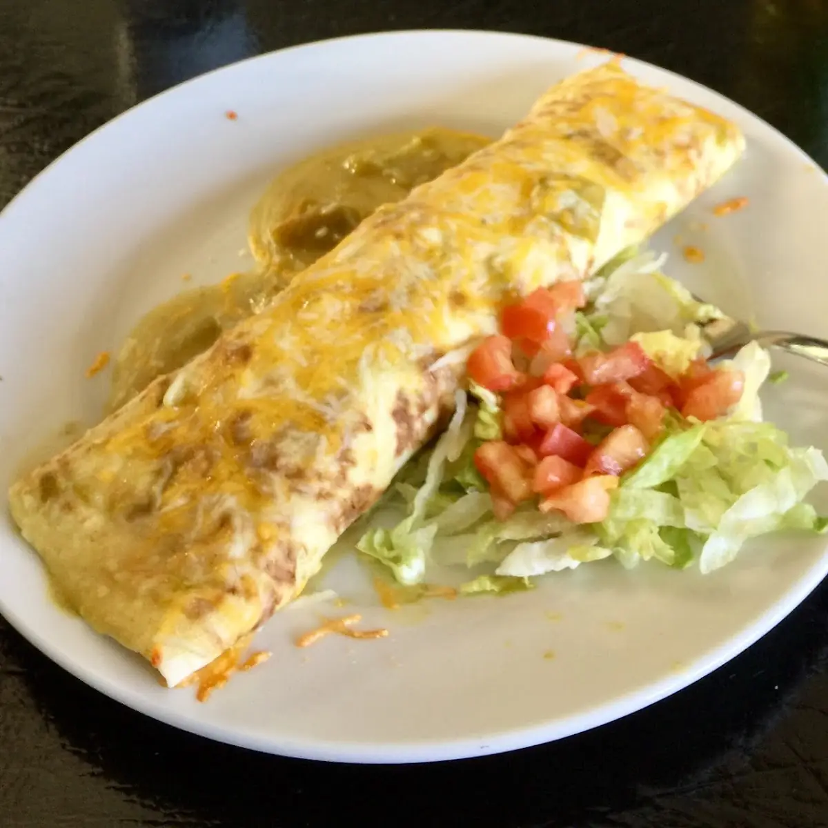 Deluxe Smothered Chicken Burrito with Green Chilies