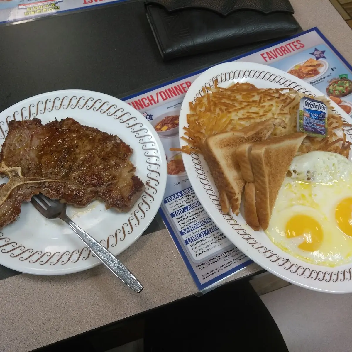 T Bone with over Easy Eggs Any Style