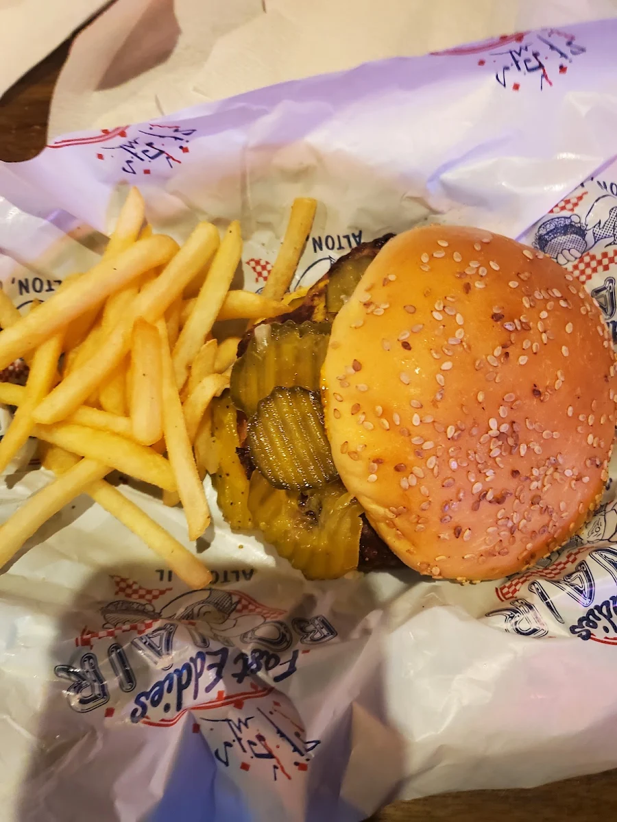 Cheese Burger and Fries