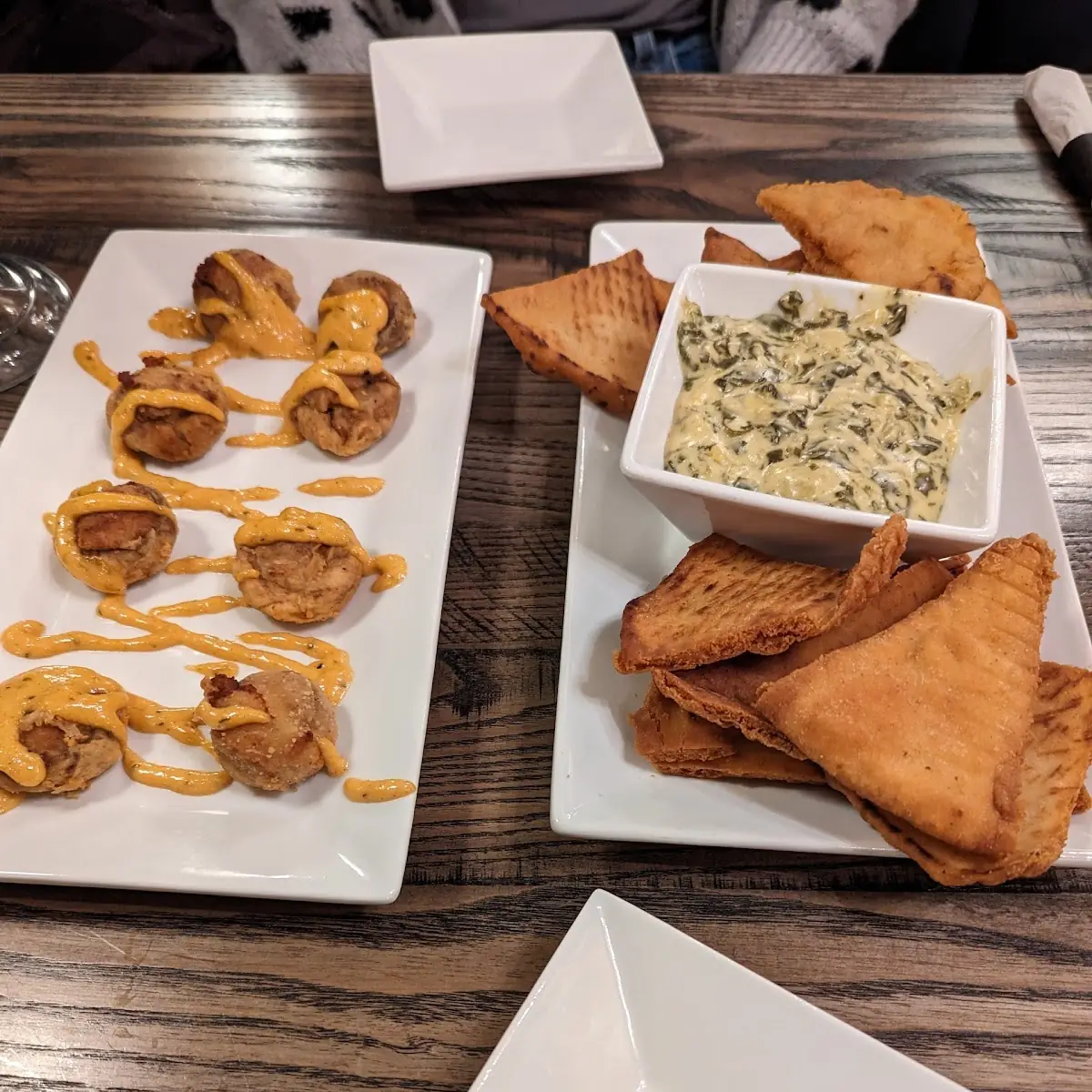 Beer Battered Stuffed Mushrooms and Spinach Artichoke Dip