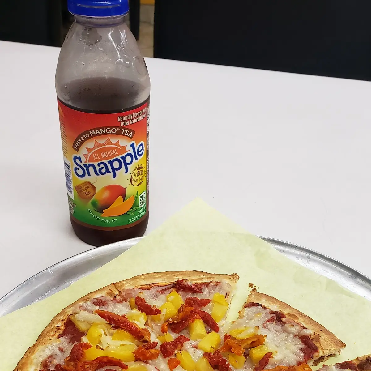 Vegan Cheese Pizza with Pineapple and Sundried Tomato