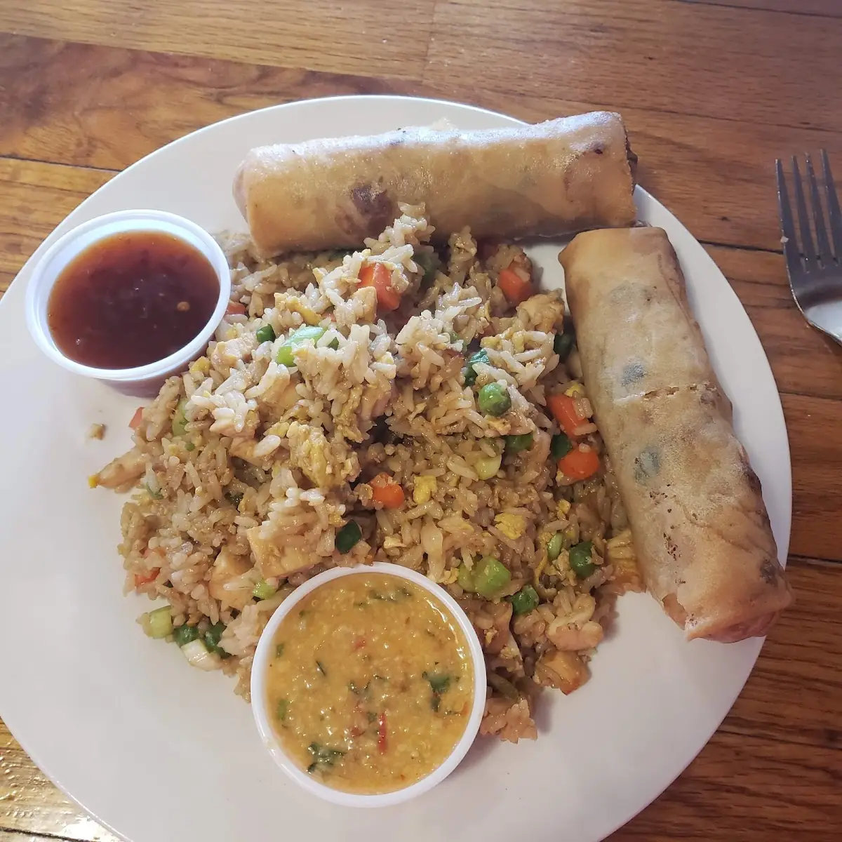 Chicken Fried Rice Eggroll Special