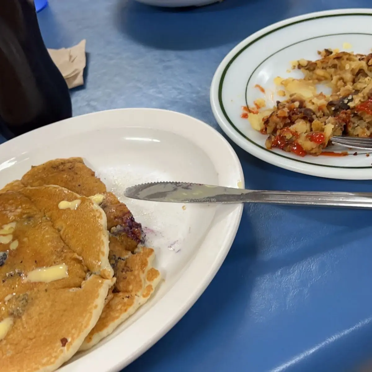 Blueberry Pancakes and Hash Browns