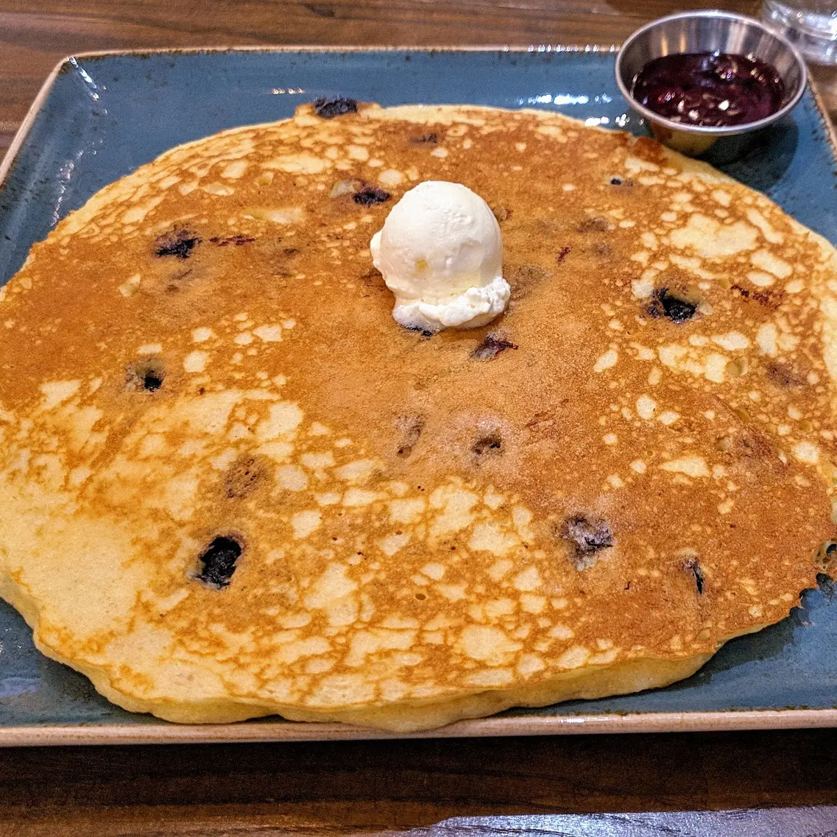 Blueberry Pancake with Berry Compote