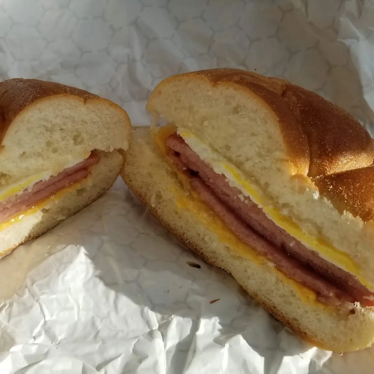 Pork Roll Egg and Cheese on a Hard Roll