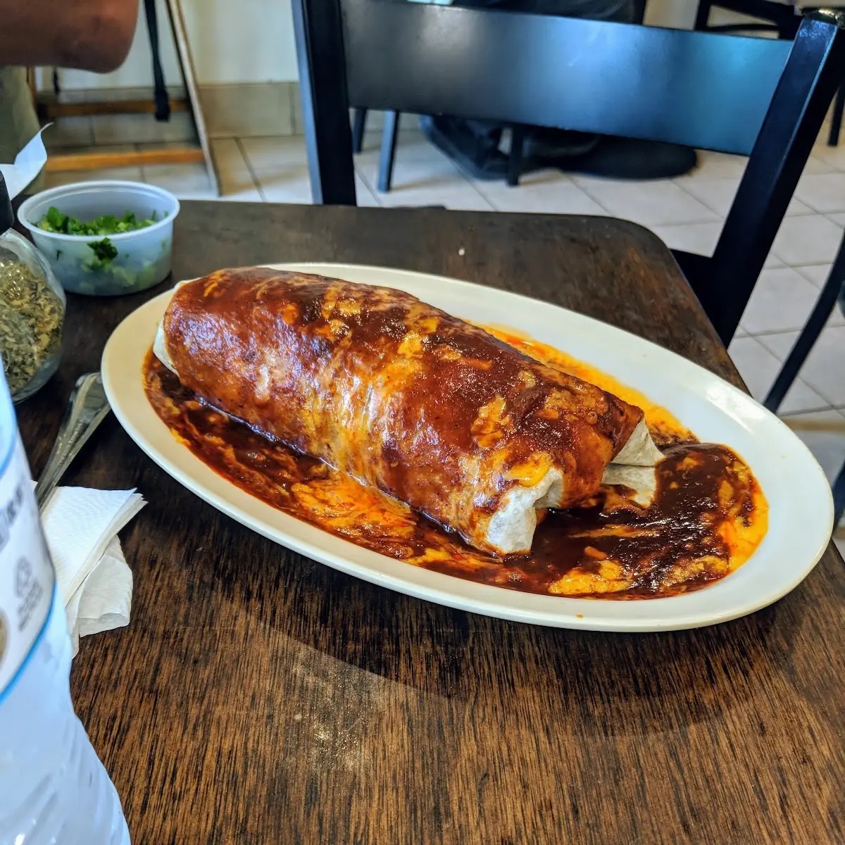 Red Shredded Beef Burrito