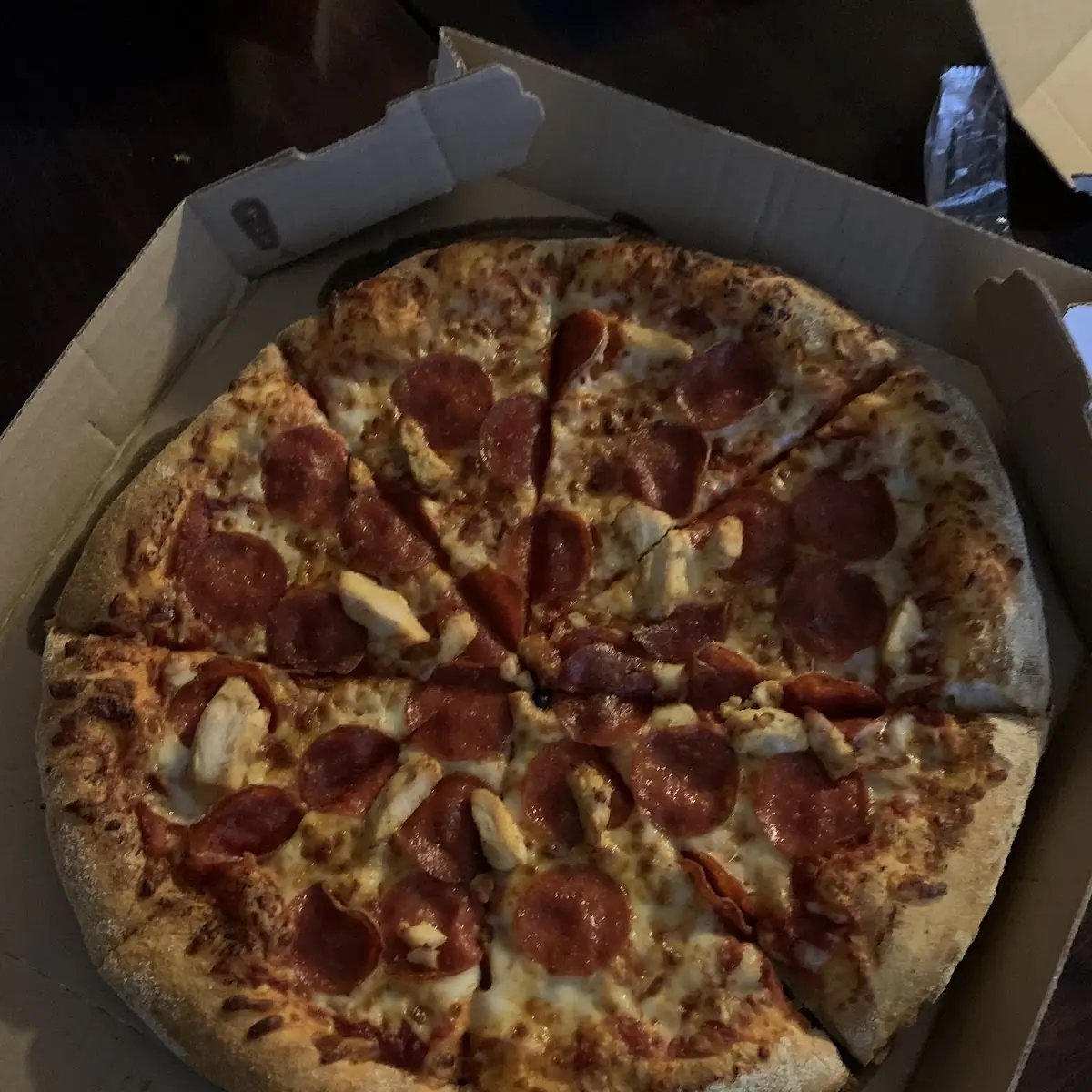 Pepperoni and Chicken Pizza
