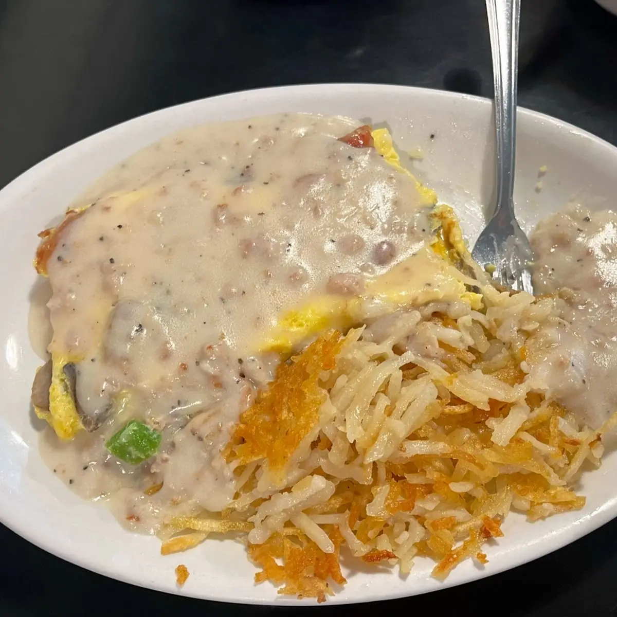 Farmers Omelet and Hash Browns