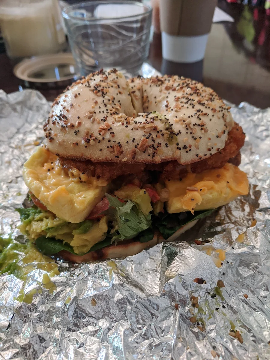 Just Egg Bagel with Hash Browns