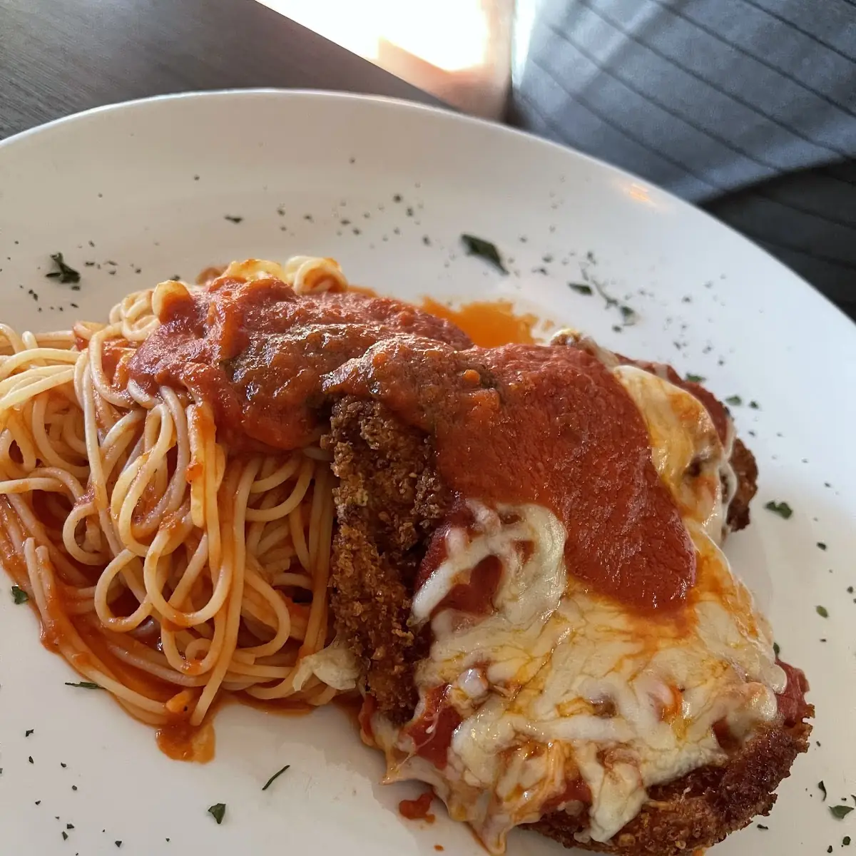 Chicken Parmesan and Angel Hair Pasta