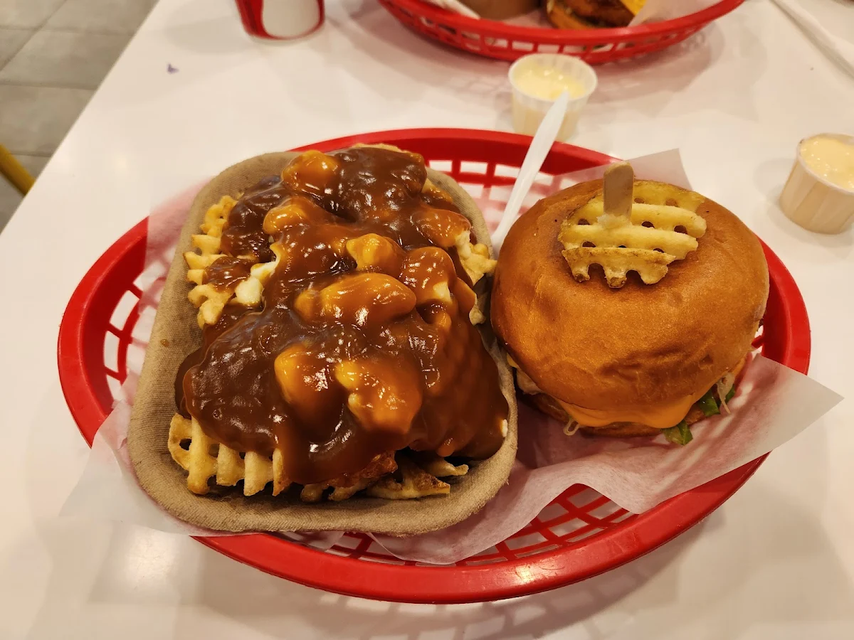Chick Jagger with Poutine