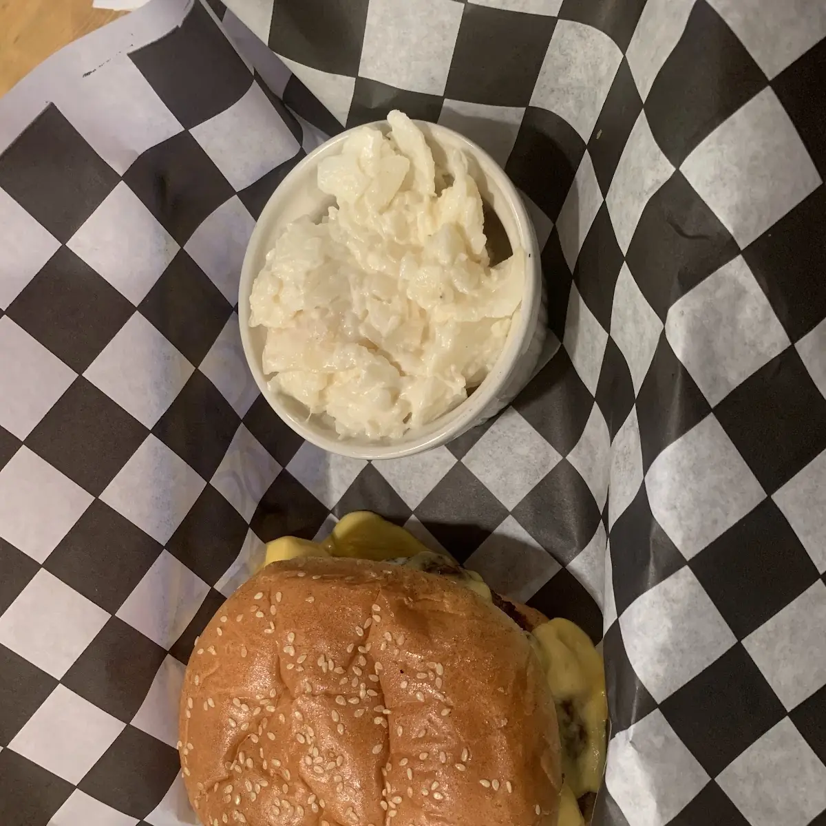 West Coast Burger and Potato Salad