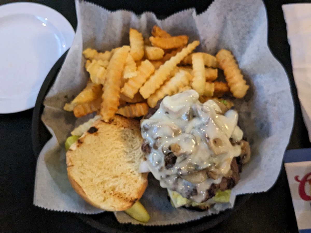 Mushroom and Swiss Cheese Burger