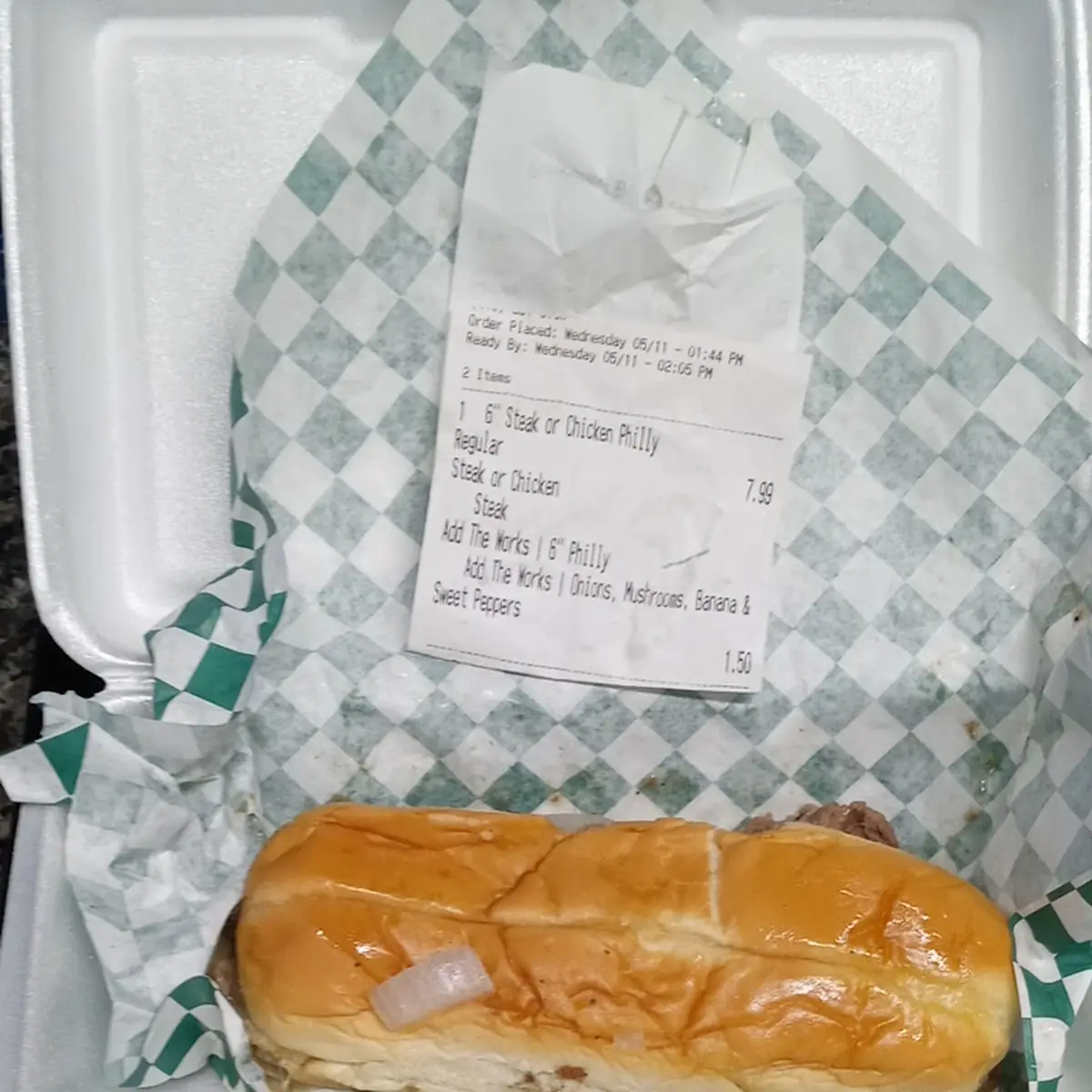 6inch Philly Served on a Hot Dog Bun