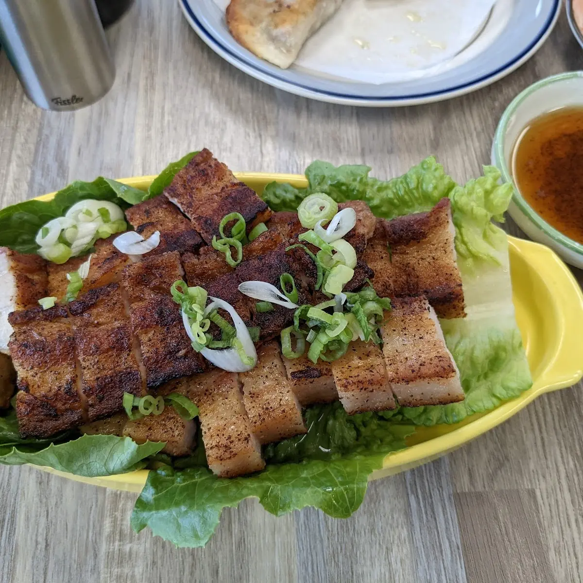 Teriyaki Pork belly with Momo teriyaki sauce  with vegetable